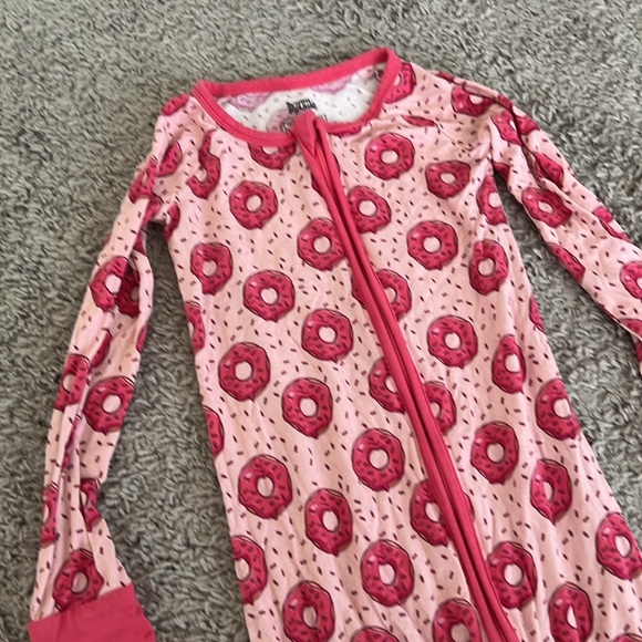 Dream Big Little Bamboo Pink Donut Zippy Romper Pajamas - Picture 2 of 4
